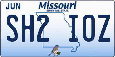 MO license plate SH2I0Z