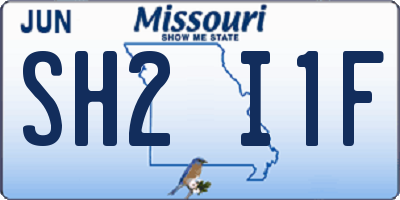 MO license plate SH2I1F