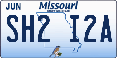 MO license plate SH2I2A