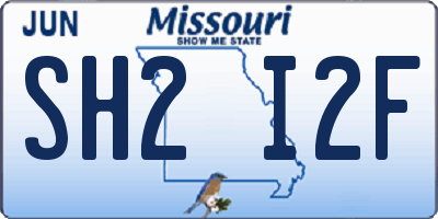 MO license plate SH2I2F