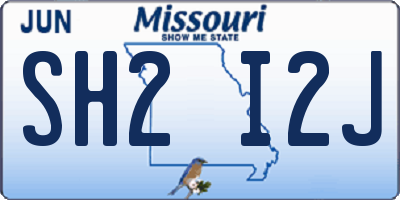MO license plate SH2I2J