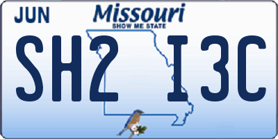 MO license plate SH2I3C