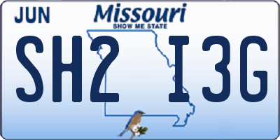 MO license plate SH2I3G