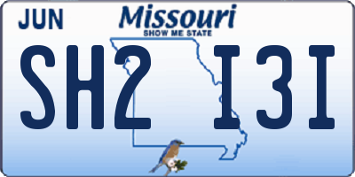 MO license plate SH2I3I