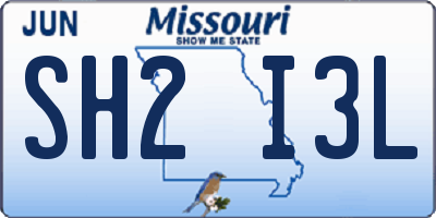 MO license plate SH2I3L
