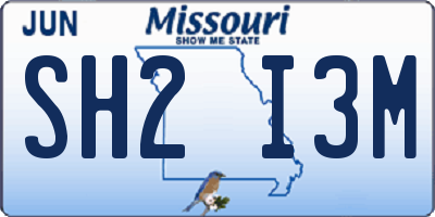 MO license plate SH2I3M