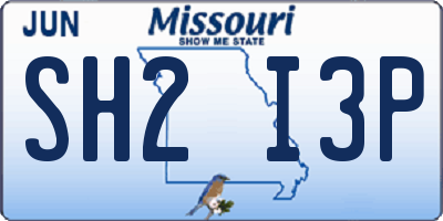 MO license plate SH2I3P