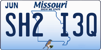 MO license plate SH2I3Q