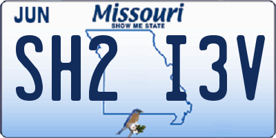 MO license plate SH2I3V