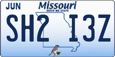 MO license plate SH2I3Z