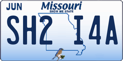 MO license plate SH2I4A