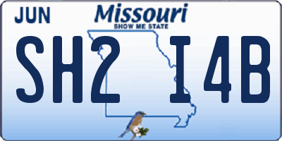MO license plate SH2I4B