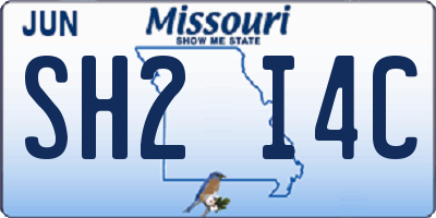 MO license plate SH2I4C