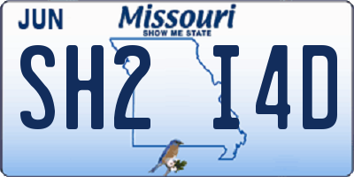 MO license plate SH2I4D