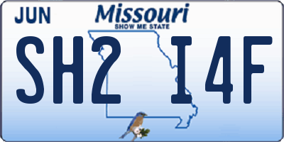 MO license plate SH2I4F