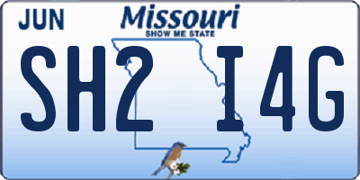 MO license plate SH2I4G