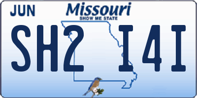 MO license plate SH2I4I