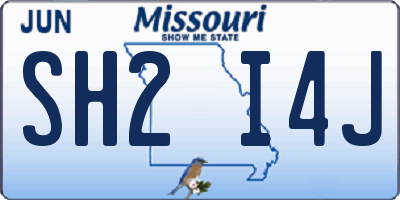 MO license plate SH2I4J