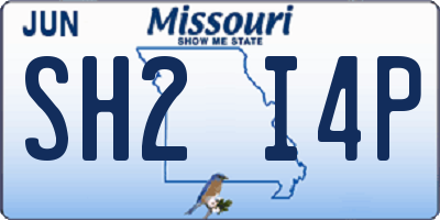 MO license plate SH2I4P