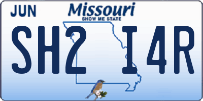 MO license plate SH2I4R