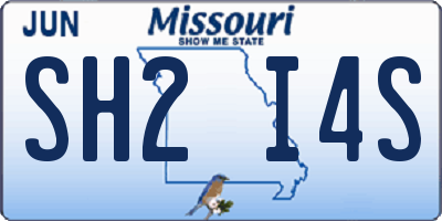 MO license plate SH2I4S