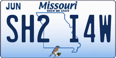 MO license plate SH2I4W