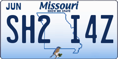 MO license plate SH2I4Z