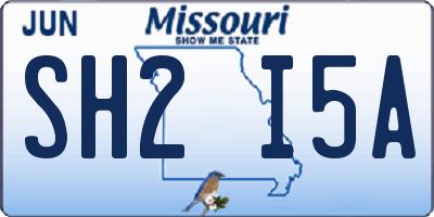 MO license plate SH2I5A
