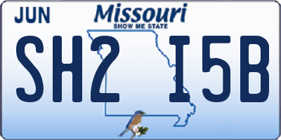 MO license plate SH2I5B