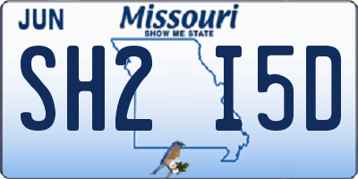 MO license plate SH2I5D