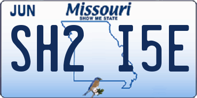MO license plate SH2I5E