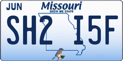 MO license plate SH2I5F