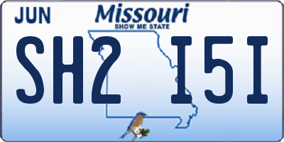 MO license plate SH2I5I