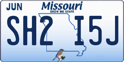 MO license plate SH2I5J