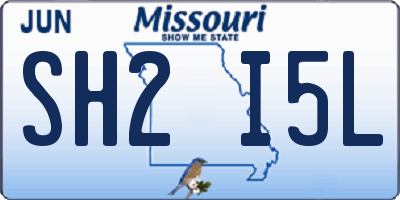 MO license plate SH2I5L