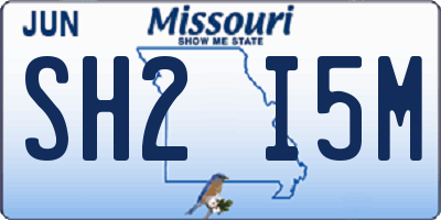 MO license plate SH2I5M