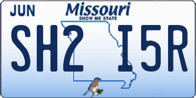 MO license plate SH2I5R