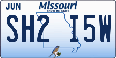 MO license plate SH2I5W