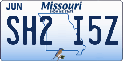 MO license plate SH2I5Z