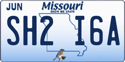 MO license plate SH2I6A