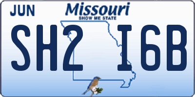 MO license plate SH2I6B
