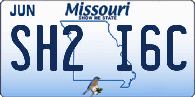 MO license plate SH2I6C