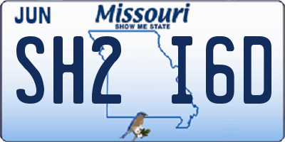 MO license plate SH2I6D
