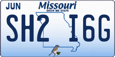 MO license plate SH2I6G