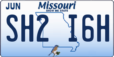 MO license plate SH2I6H