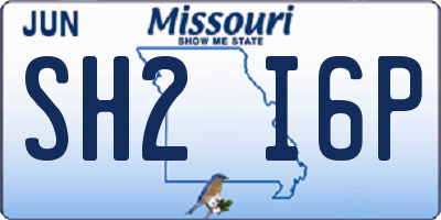 MO license plate SH2I6P