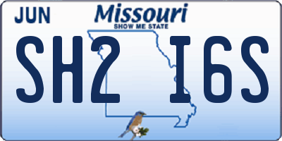 MO license plate SH2I6S