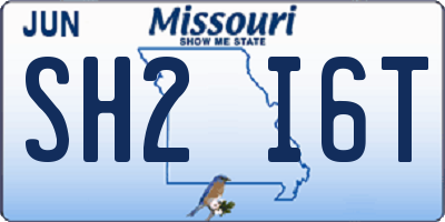 MO license plate SH2I6T