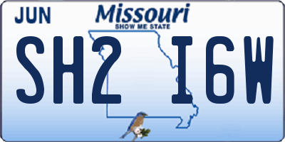 MO license plate SH2I6W
