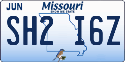 MO license plate SH2I6Z